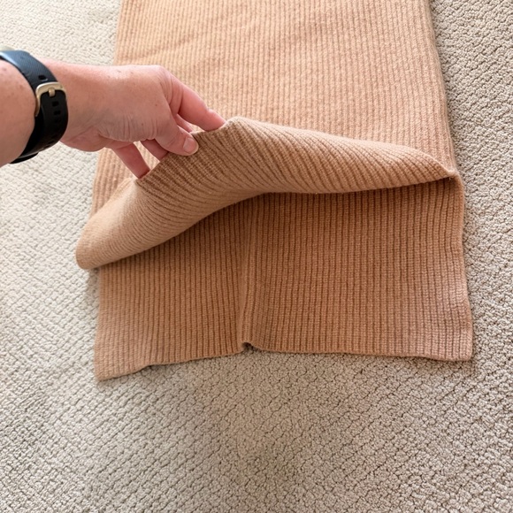 Madewell Sweater Camel Ribbed Pencil Skirt, Size L - Picture 5 of 7